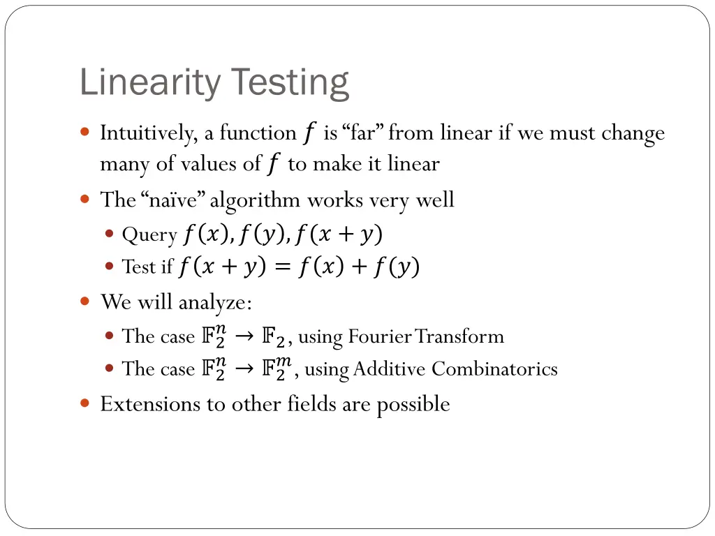 linearity testing 1