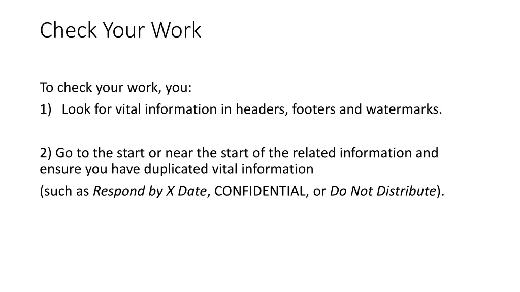 check your work