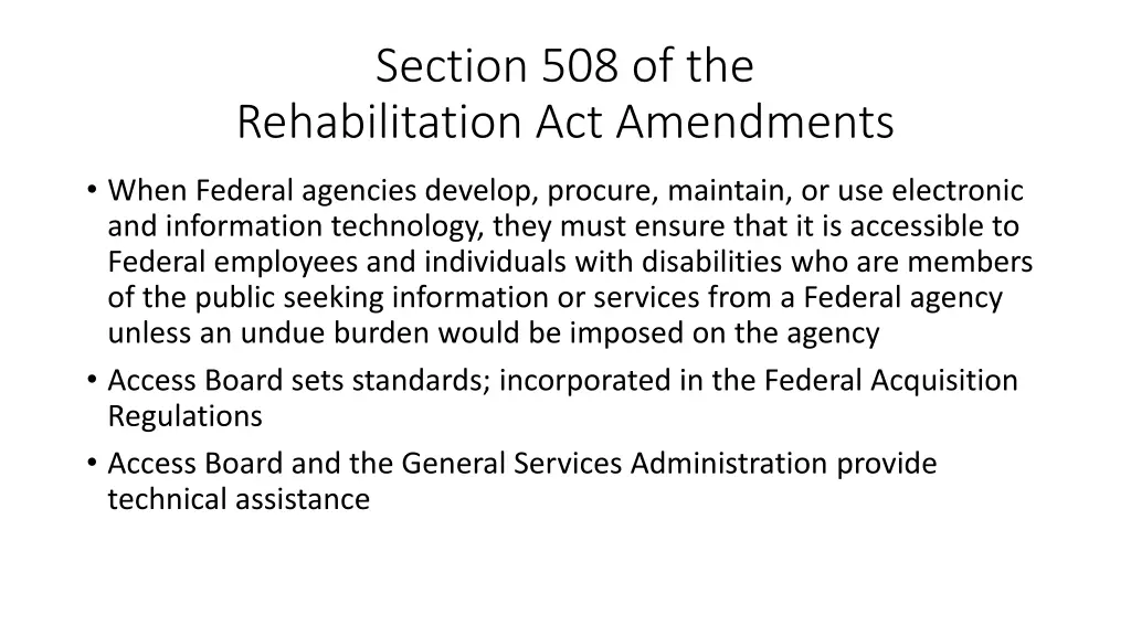 section 508 of the rehabilitation act amendments