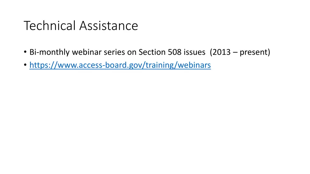technical assistance
