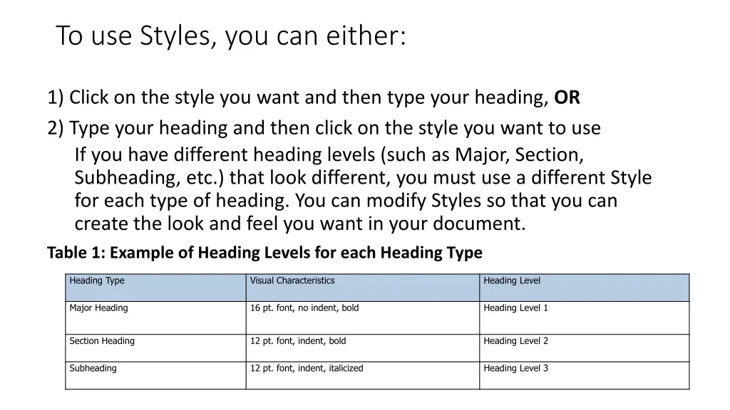 to use styles you can either