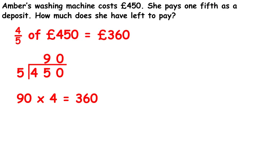 amber s washing machine costs 450 she pays