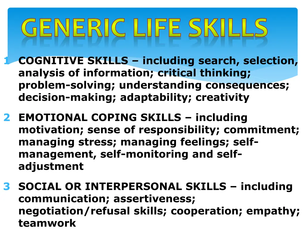 generic life skills