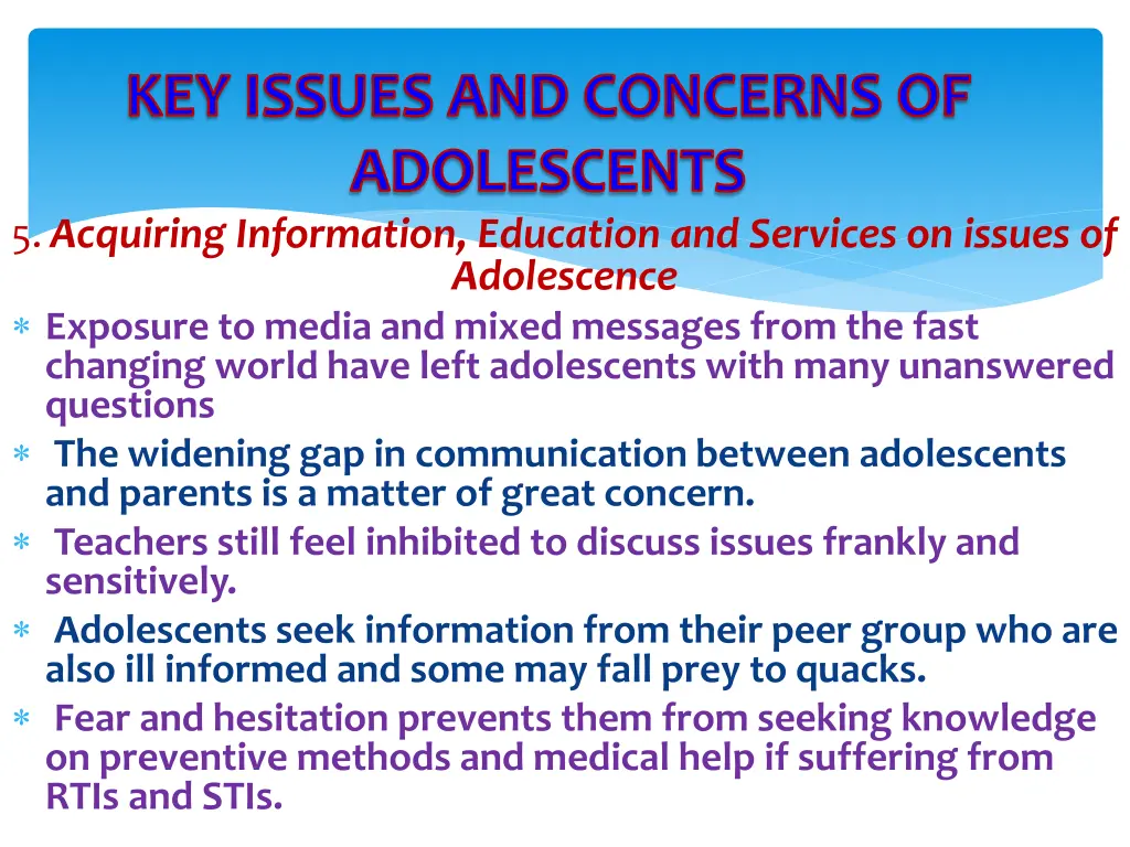 key issues and concerns of adolescents 4