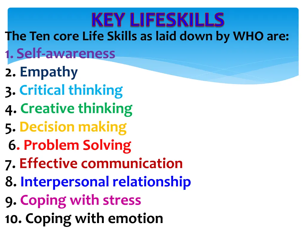 key lifeskills