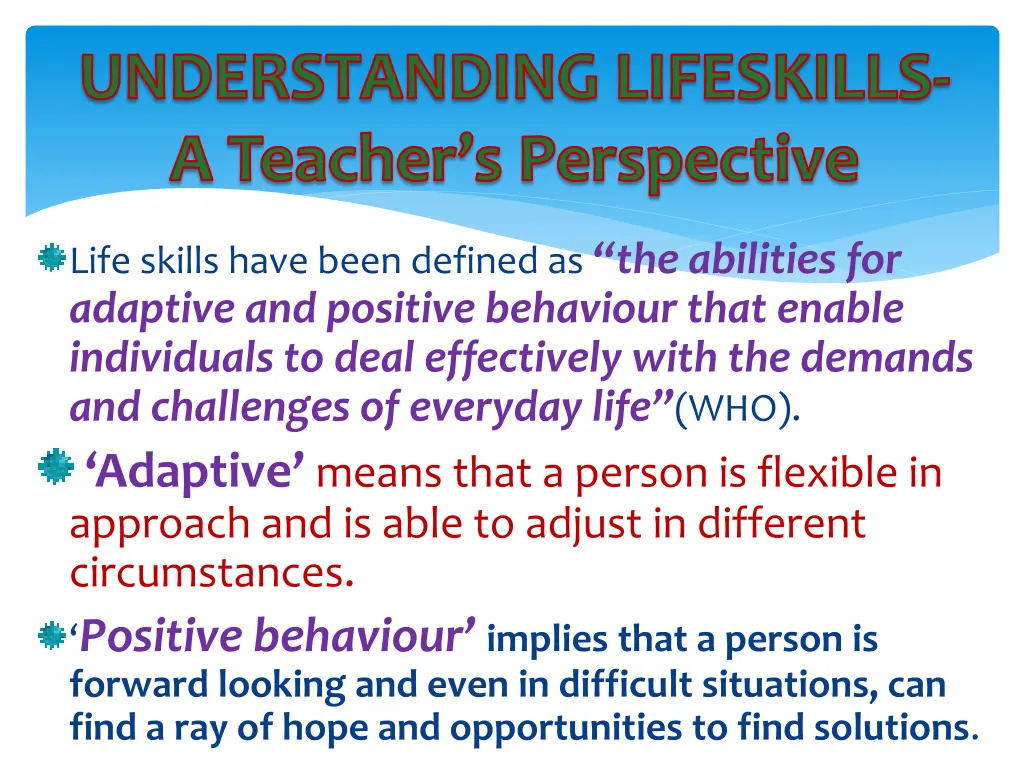 understanding lifeskills a teacher s perspective