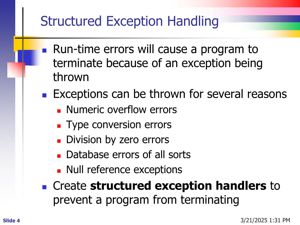 structured exception handling