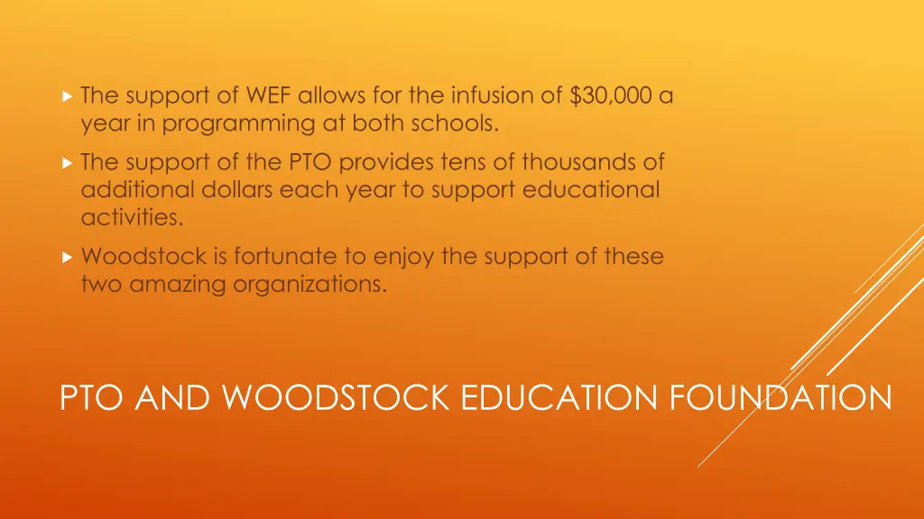 the support of wef allows for the infusion