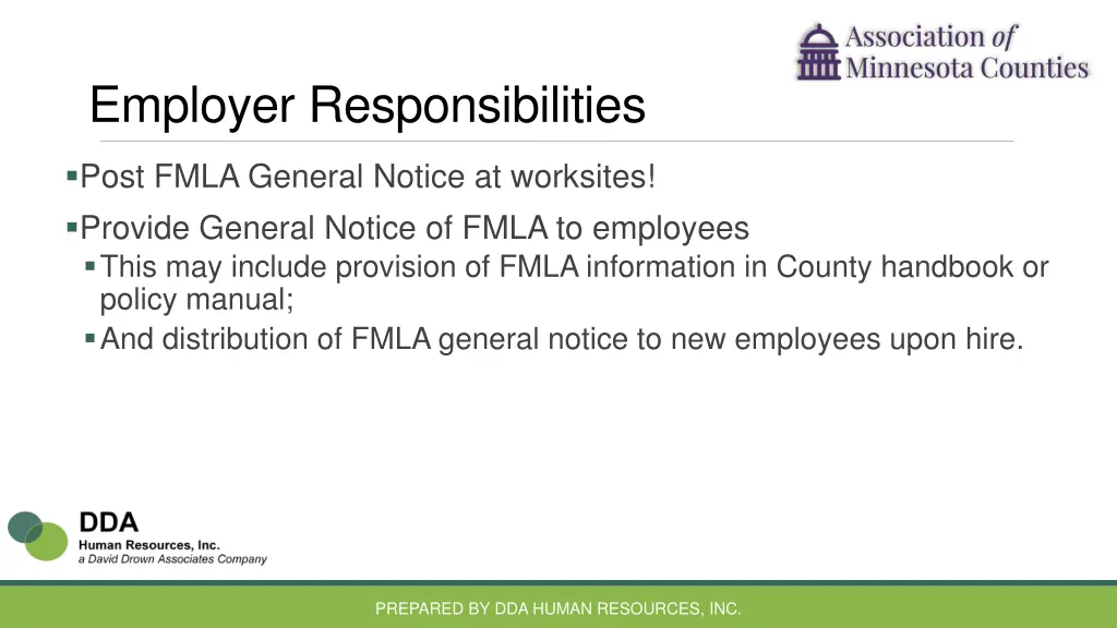 employer responsibilities