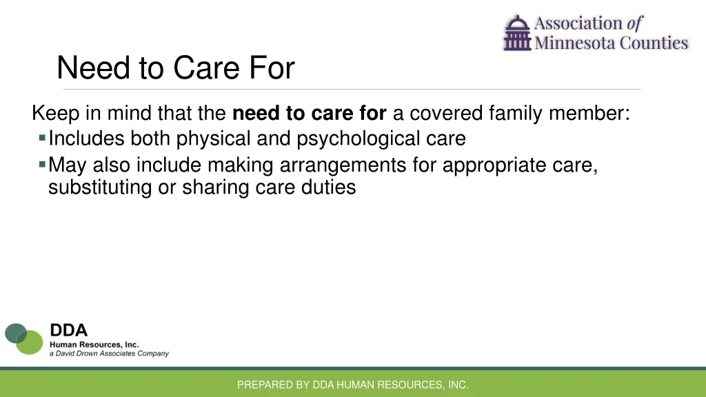need to care for
