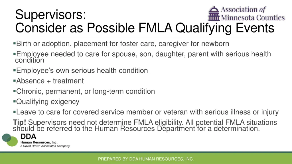 supervisors consider as possible fmla qualifying