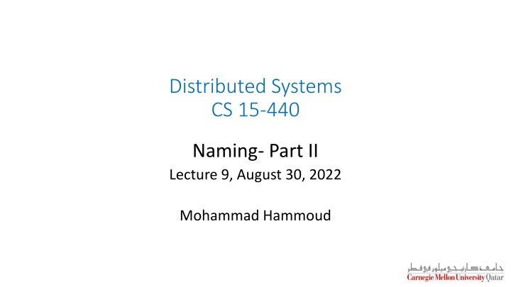 distributed systems cs 15 440
