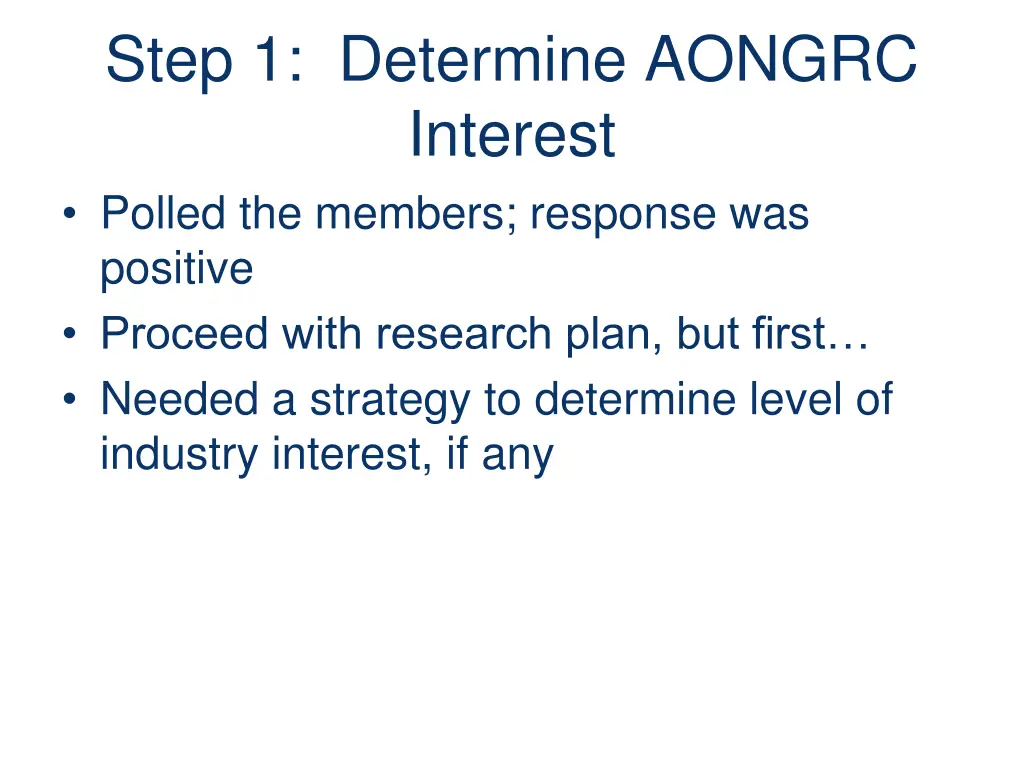 step 1 determine aongrc interest polled