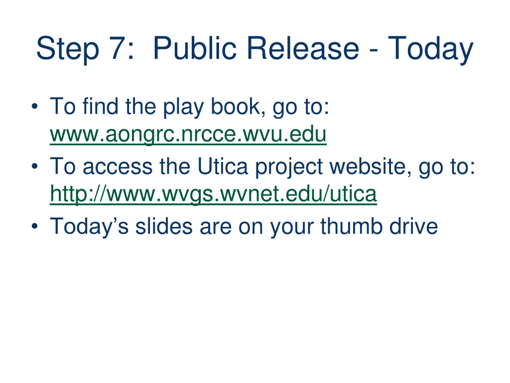 step 7 public release today