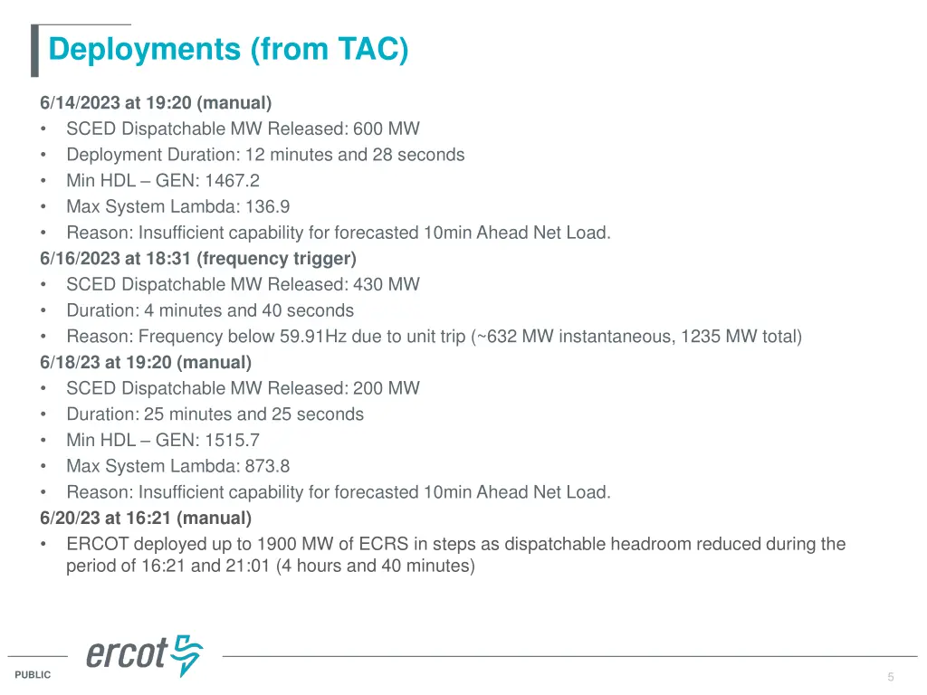 deployments from tac