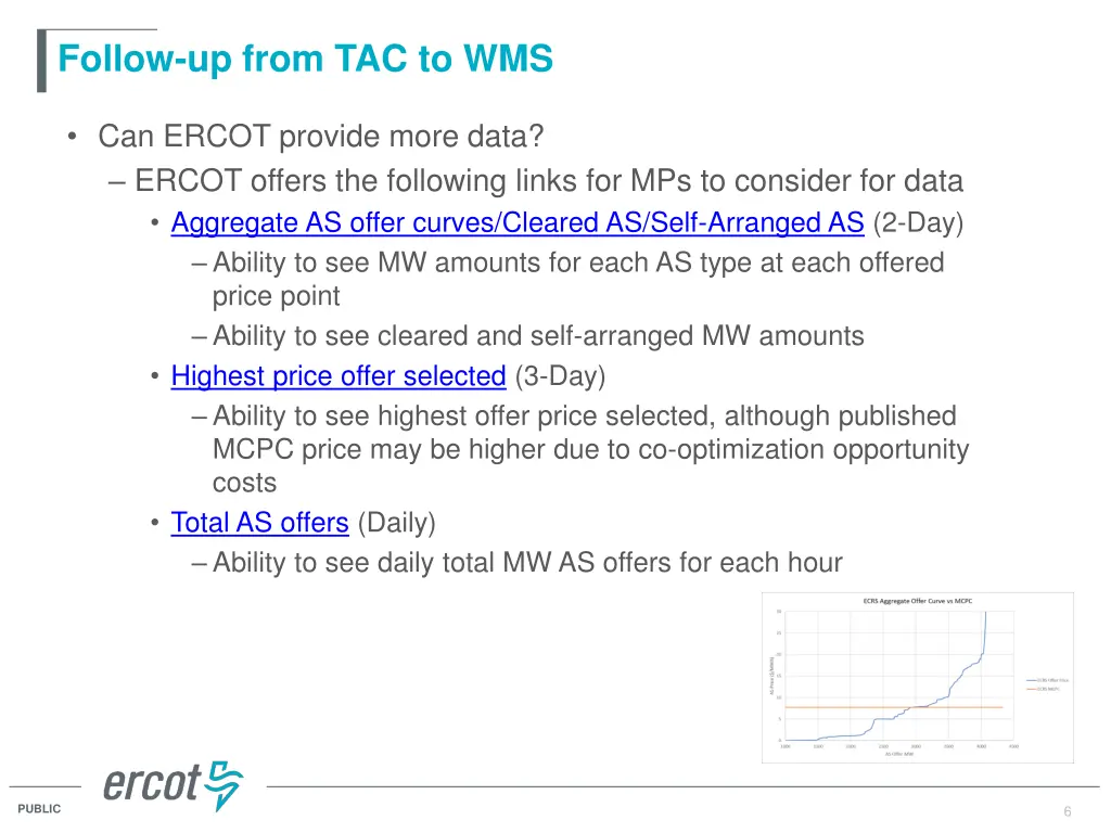 follow up from tac to wms