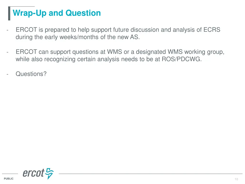 wrap up and question