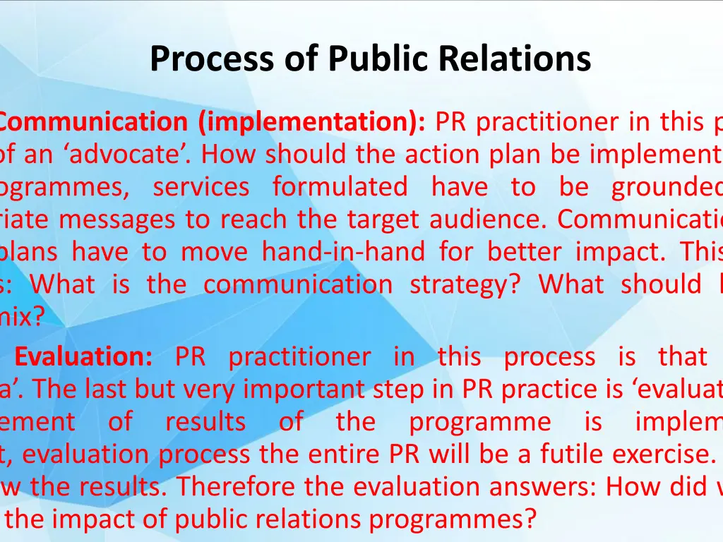 process of public relations