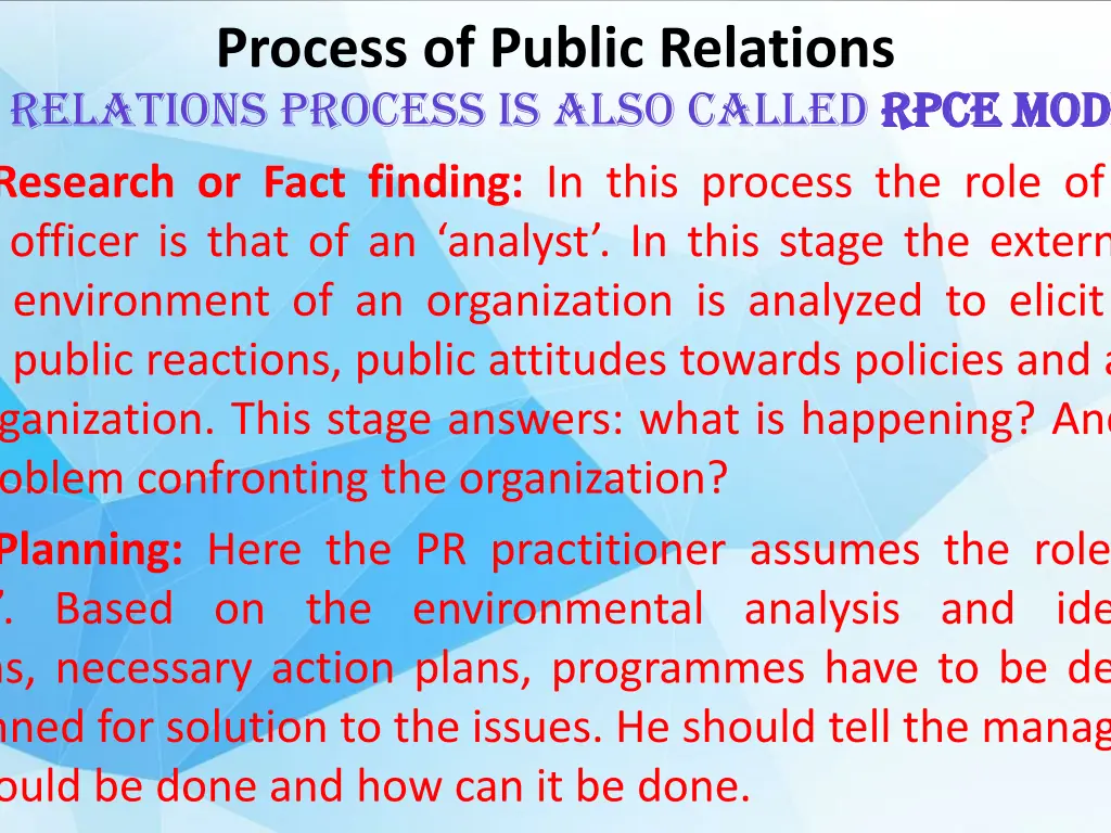 process of public relations relations process