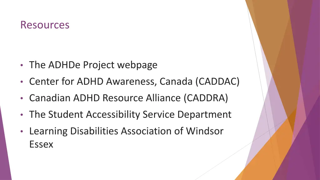 resources