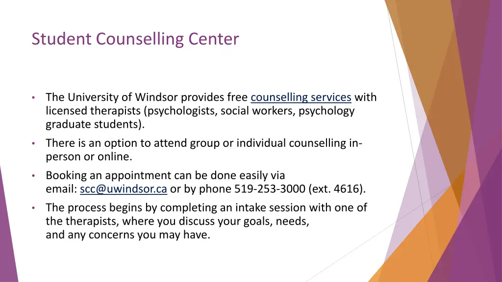 student counselling center
