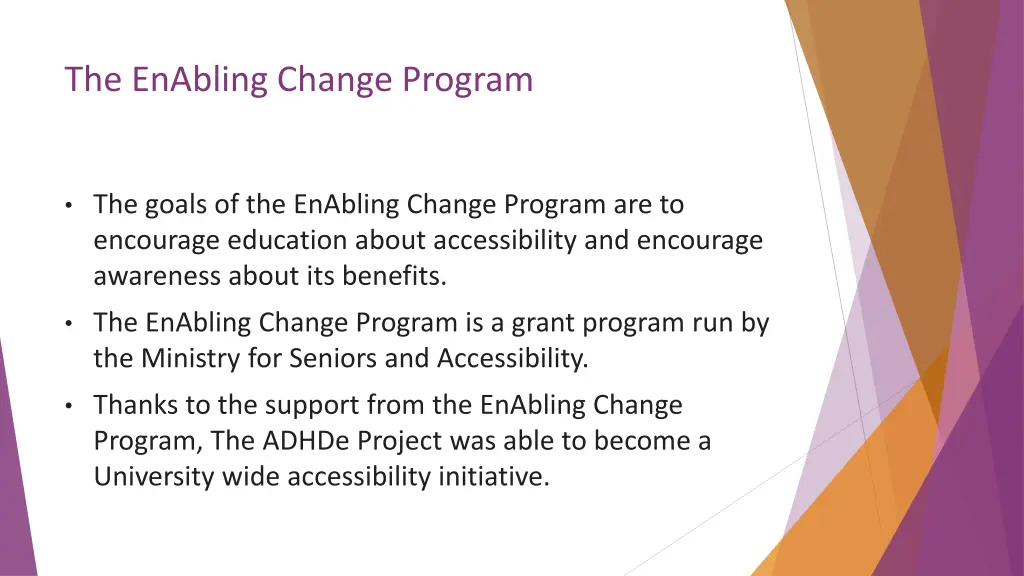 the enabling change program