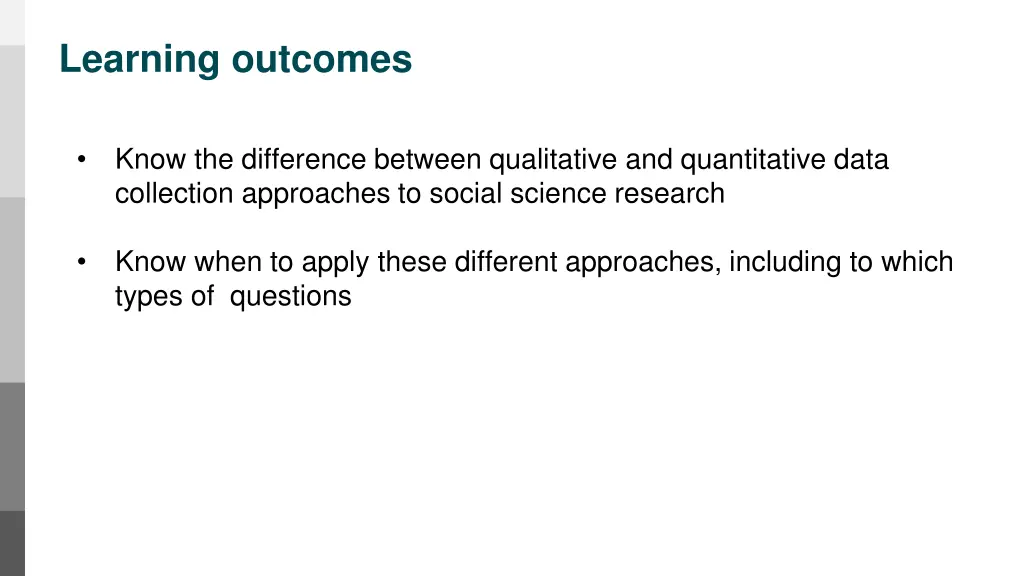 learning outcomes