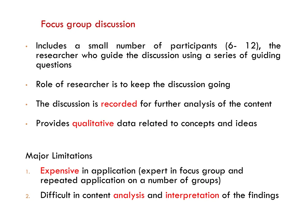 focus group discussion