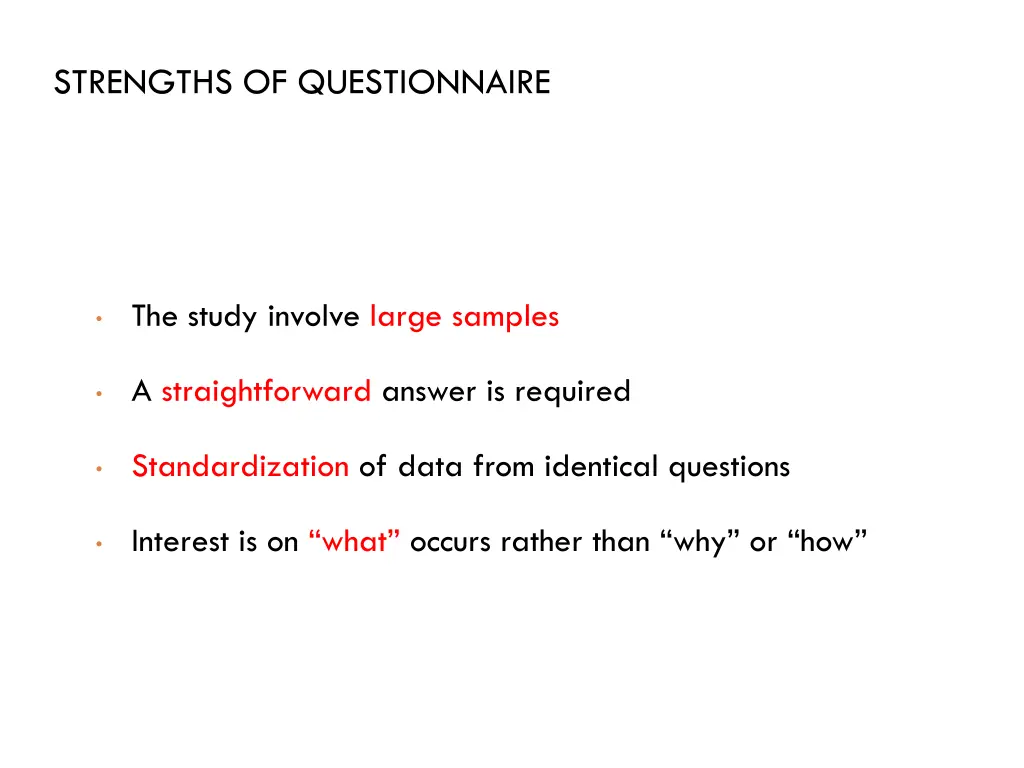 strengths of questionnaire