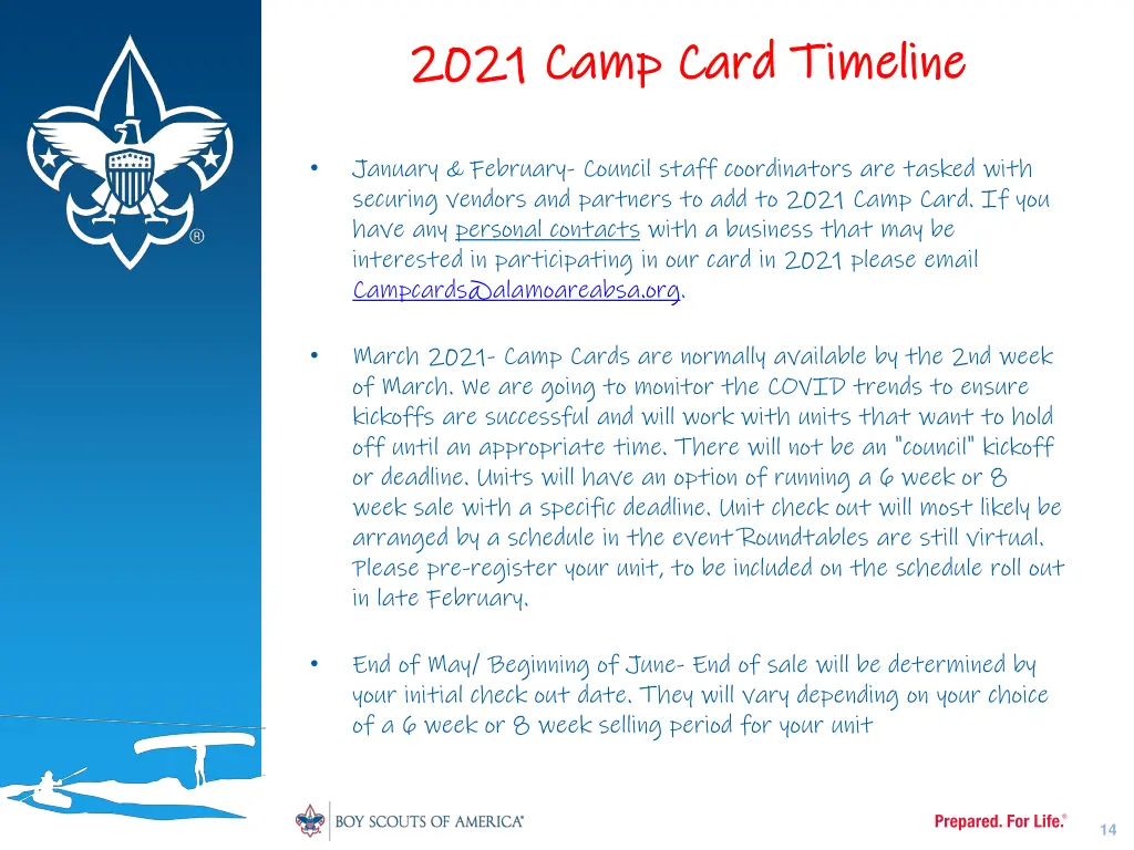 2021 camp card timeline 2021 camp card timeline