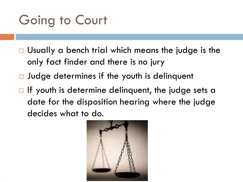 going to court