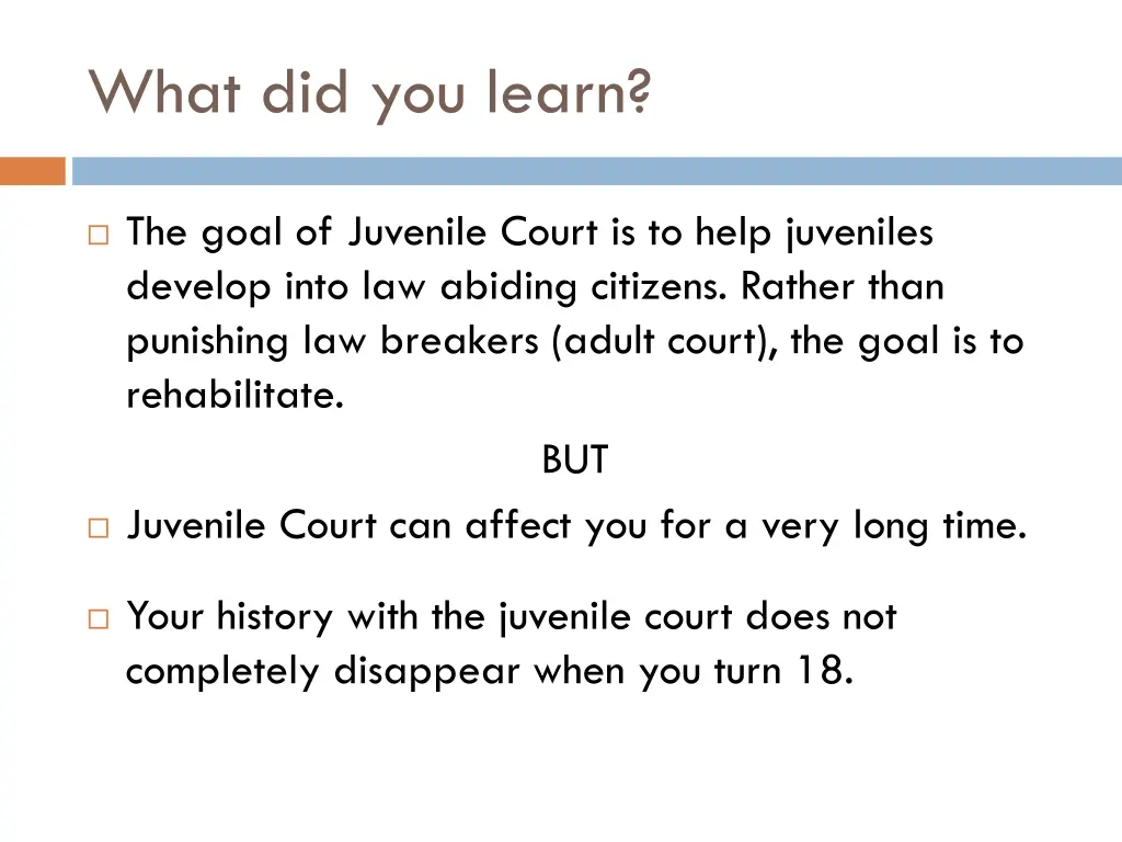 what did you learn