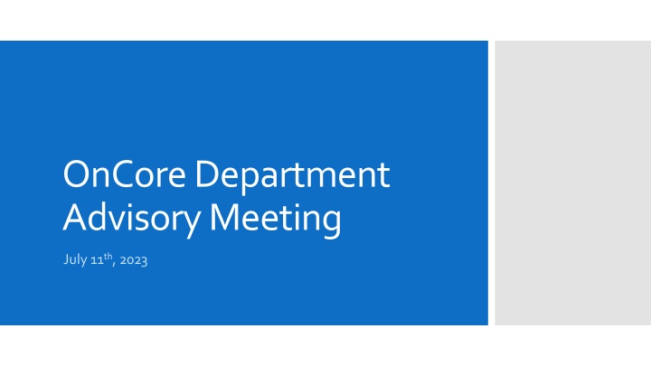 oncore department advisory meeting
