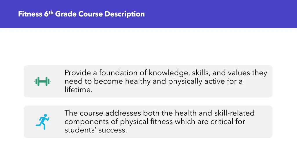 fitness 6 th grade course description