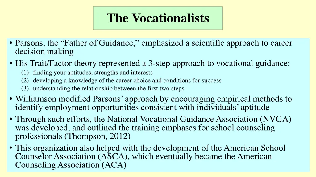 the vocationalists