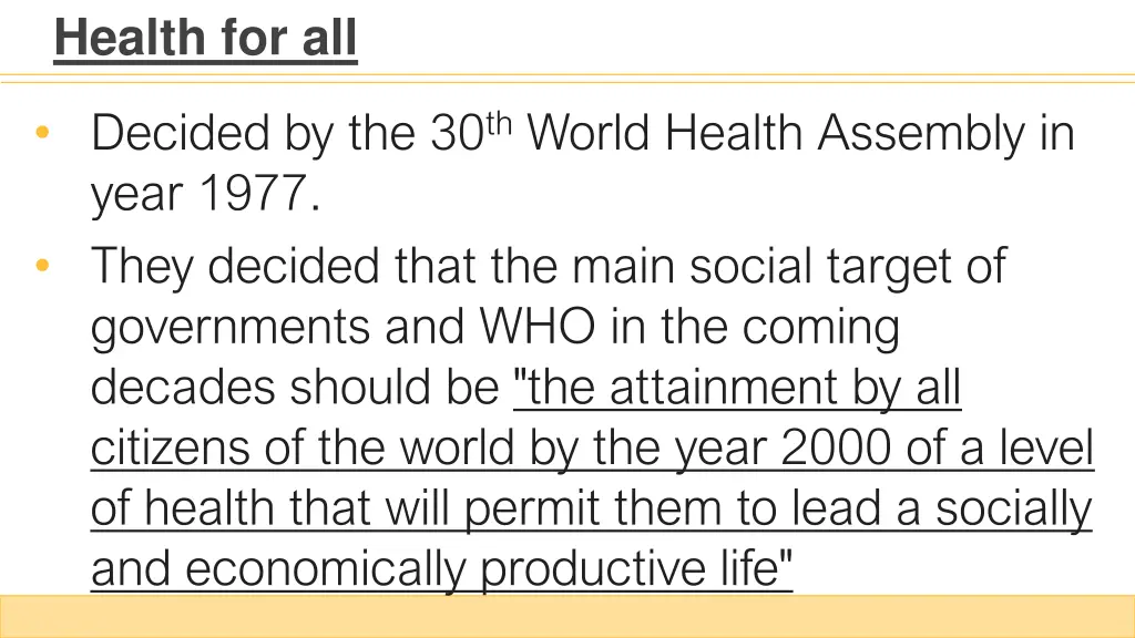 health for all