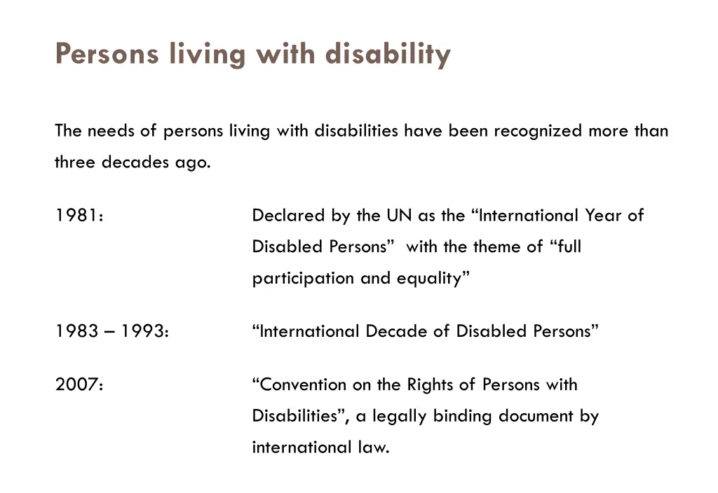 persons living with disability