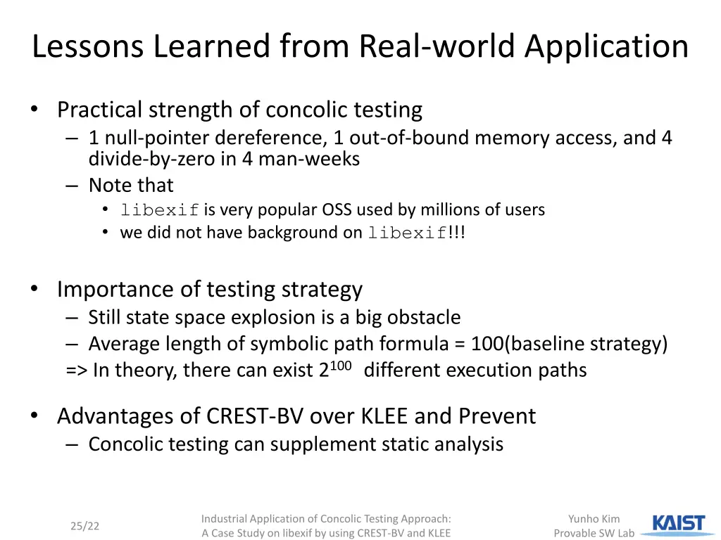 lessons learned from real world application