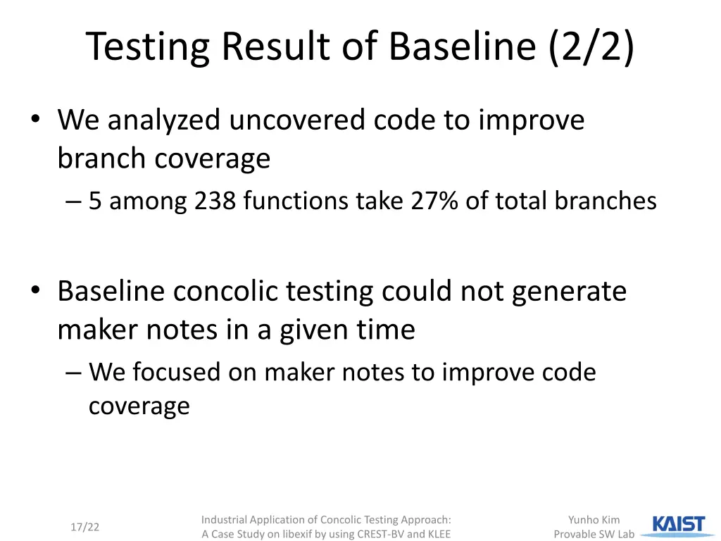 testing result of baseline 2 2