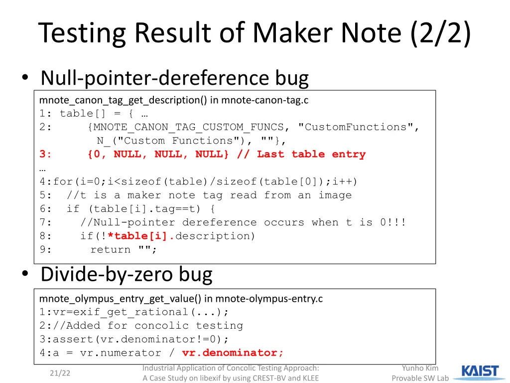 testing result of maker note 2 2