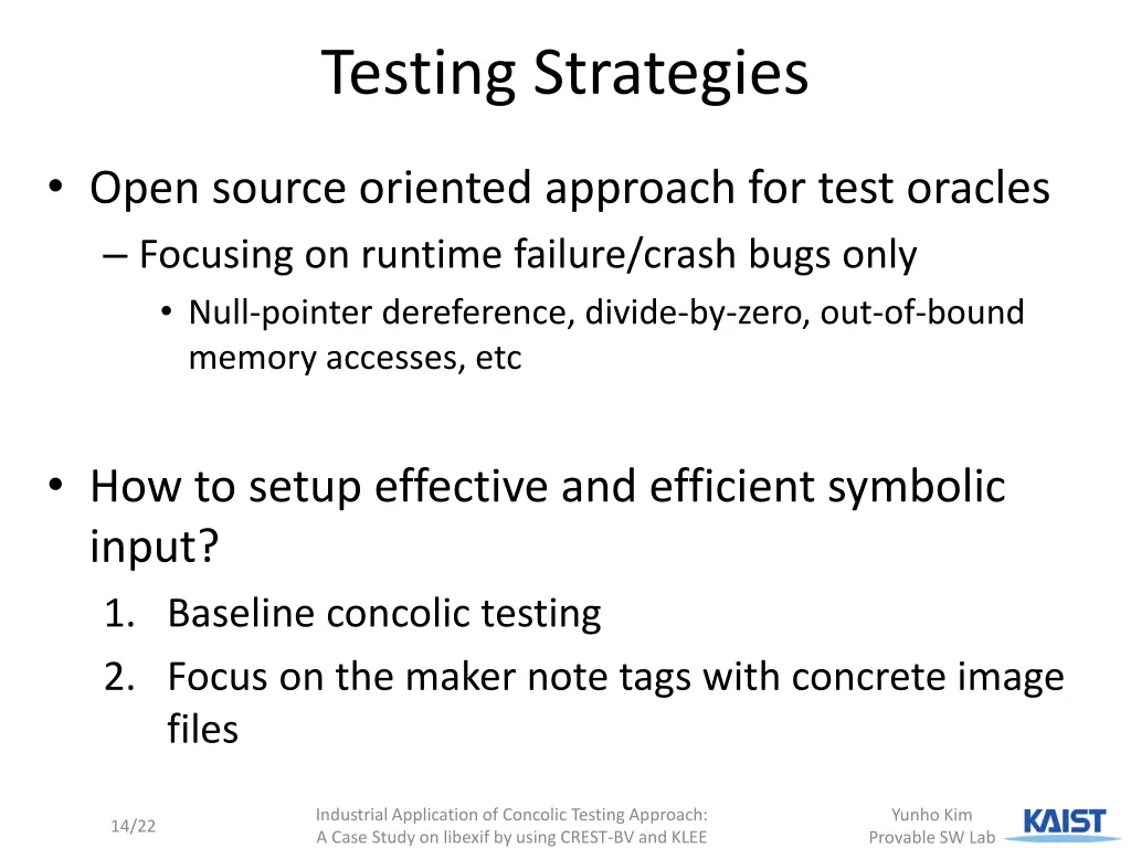 testing strategies