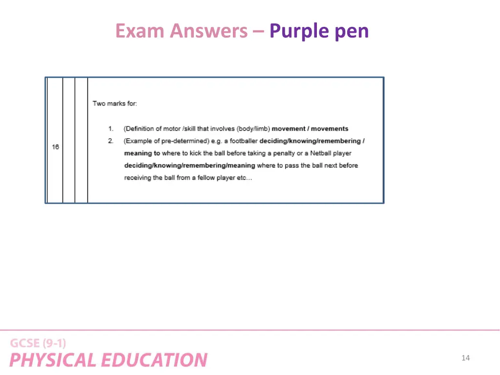 exam answers purple pen 2