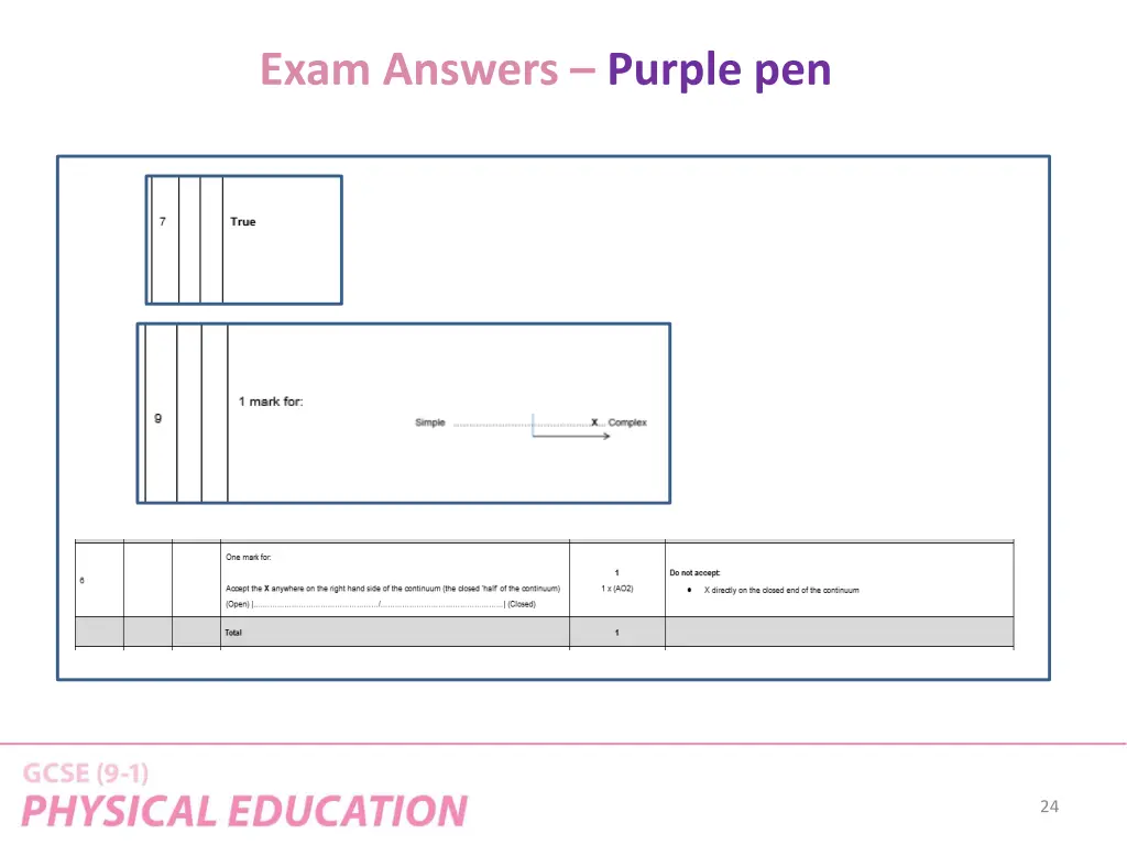 exam answers purple pen 3