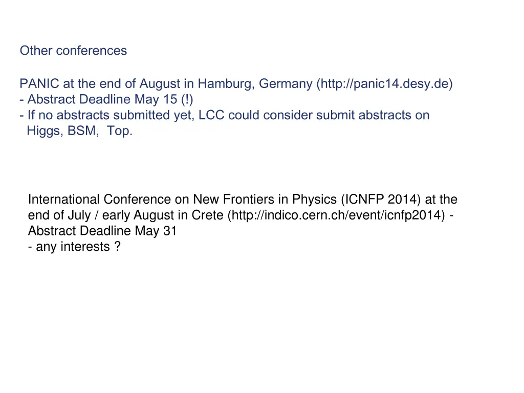 other conferences