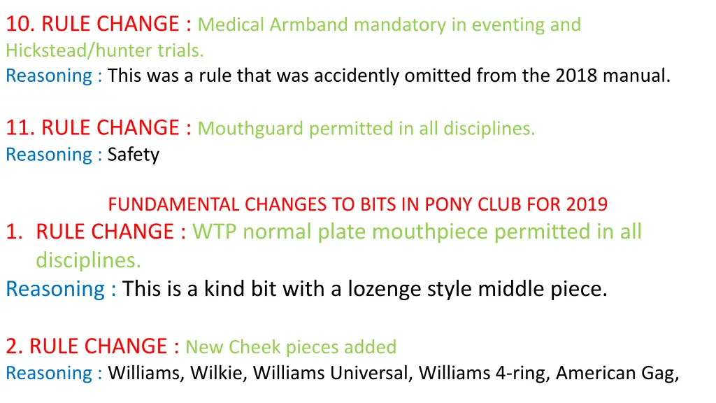 10 rule change medical armband mandatory