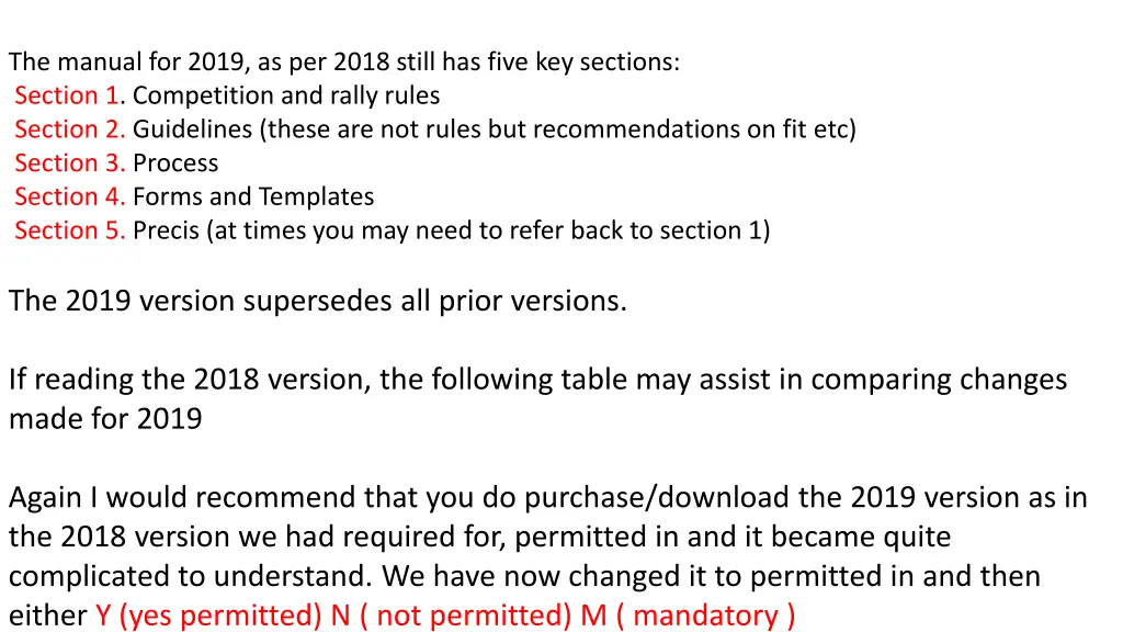 the manual for 2019 as per 2018 still has five