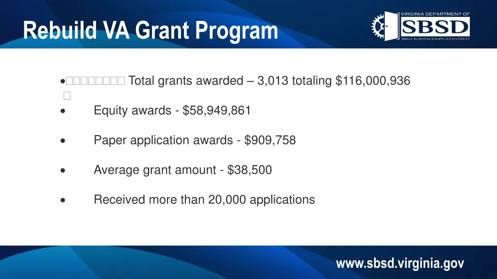 rebuild va grant program