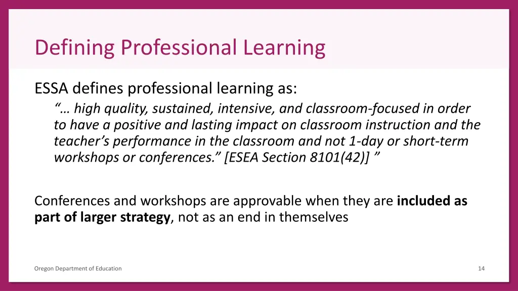 defining professional learning