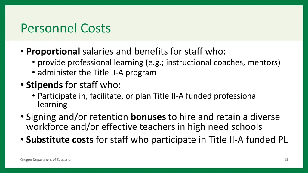 personnel costs
