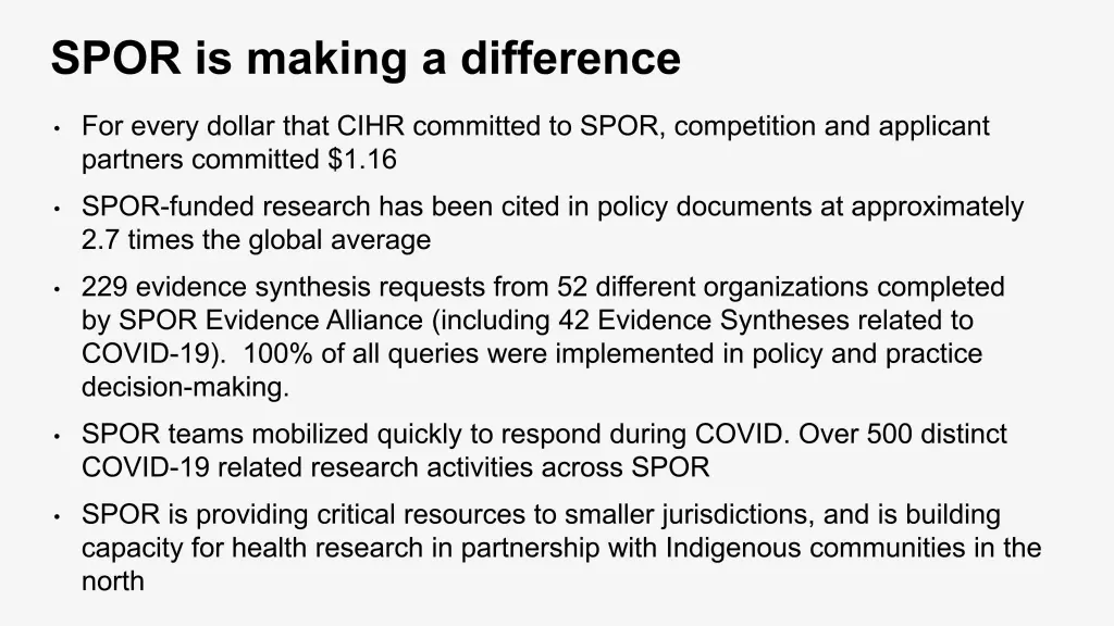 spor is making a difference